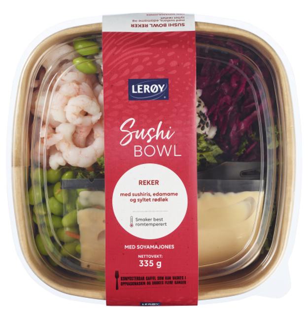 Lerøy sushi bowl med reker