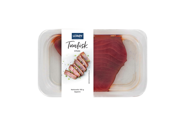 Produktpakning Lerøy tunfisk steak 180g
