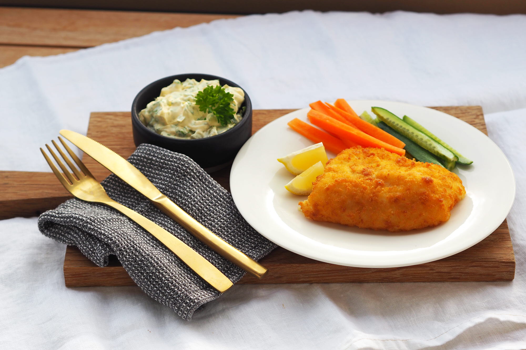 Sprøpanert torskefilet med remulade